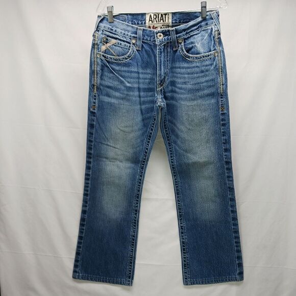 Ariat M6 Slim Boot Womans Distressed Denim Jeans 100%Cotton 30x28 Measurements. - Picture 2 of 16